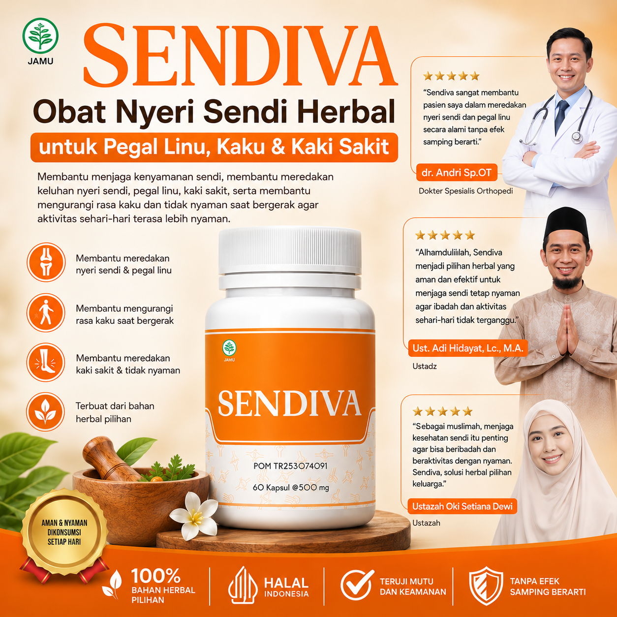 Obat Asam Urat Herbal Tradisional Paling Ampuh SENDIVA - BPOM TR253074091
